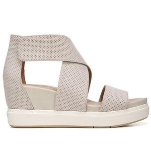 Dr SCHOLLS VELCRO Strap SHEENA WEDGE SANDAL sz6 NEW